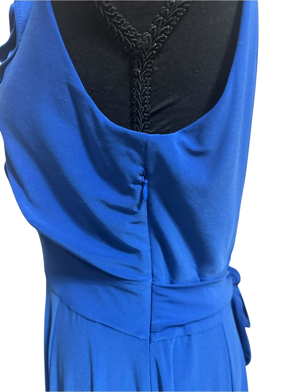 Just…Taylor. Royal Blue Sleeveless Ruffled V-Neck Midi Dress - Picture 7 of 10